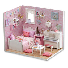 Load image into Gallery viewer, Stylish wooden dolls house with furniture