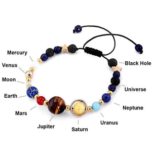 Natural stone solar system bracelet